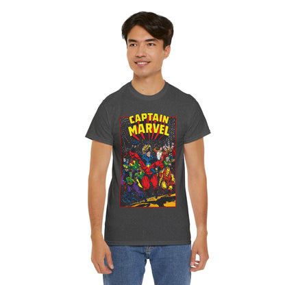 Captain Marvel T-Shirt - Marvel Comics - Jim Starlin Art - Mar-Vell - Kree - Cosmic Hero