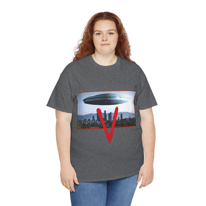 V T-Shirt - The Visitors Mothership - Popular NBC Sci-Fi TV Series from the 1980s