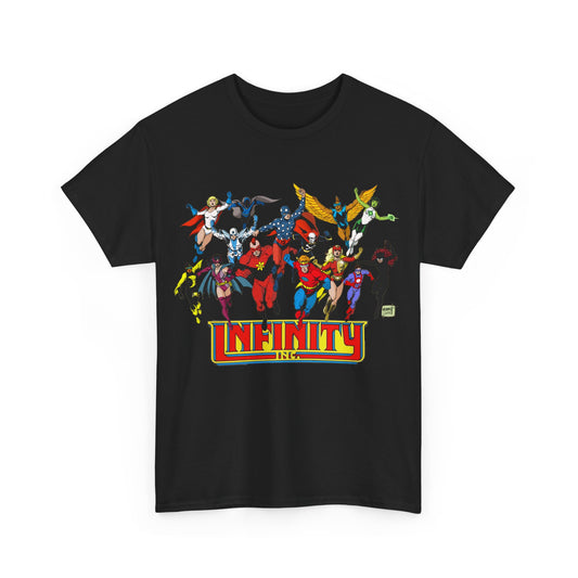 Infinity Inc Shirt - Tom Grummett Art - Jade, Obsidian, Huntress, Power Girl, Fury, Silver Scarab, Wildcat, Star-Spangled Kid - JSA Successors - DC Comics