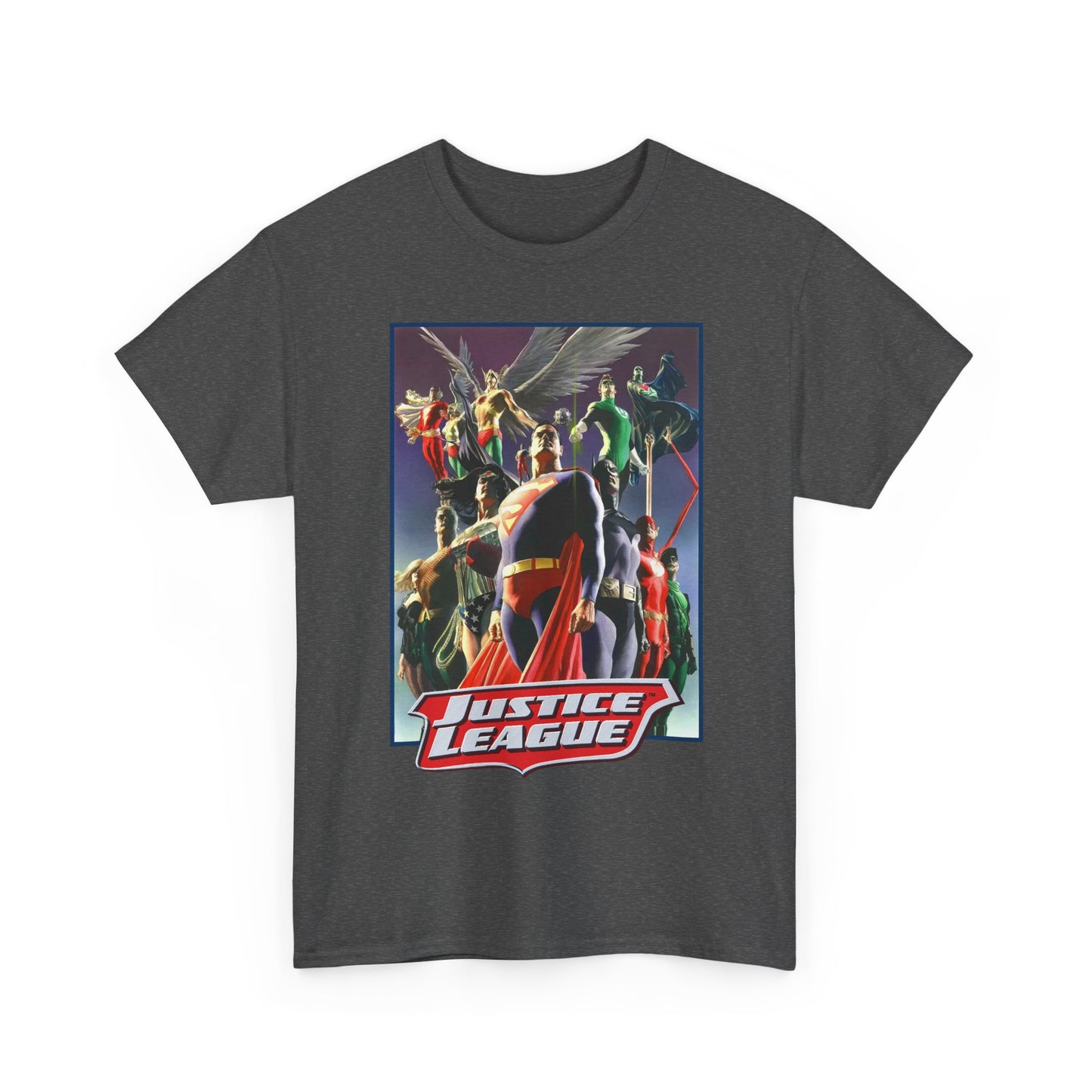 Justice League T-Shirt - Alex Ross Art - Superman, Wonder Woman, Black Canary, Hawkman, Flash, Aquaman, Atom - DC Comics