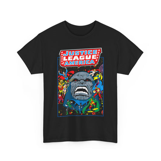 Justice League of America T-Shirt - George Perez Art - JLA/JSA/New Gods Crossover - Darkseid, Orion, Mr Miracle, Huntress, Firestorm, Dr Fate - DC Comics