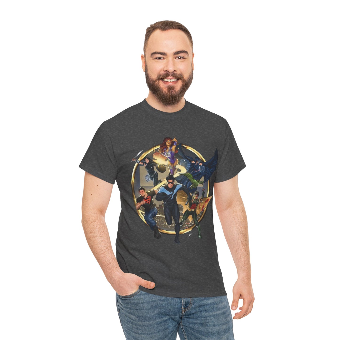Titans T-Shirt - Taurin Clarke Art - Nightwing, Raven, Starfire, Wonder Girl, Superboy, Robin - DC Comics