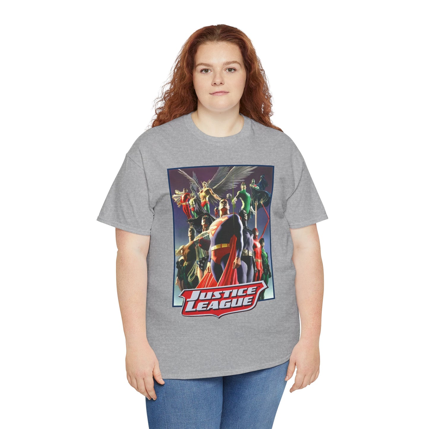 Justice League T-Shirt - Alex Ross Art - Superman, Wonder Woman, Black Canary, Hawkman, Flash, Aquaman, Atom - DC Comics