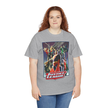 Justice League T-Shirt - Alex Ross Art - Superman, Wonder Woman, Black Canary, Hawkman, Flash, Aquaman, Atom - DC Comics