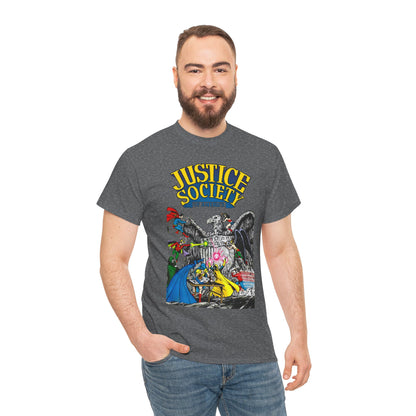 Justice Society T-Shirt - George Perez Art - Dr Fate, Atom, Spectre, Wonder Woman, Flash, Batman, Superman, Hawkman - JSA - DC Comics