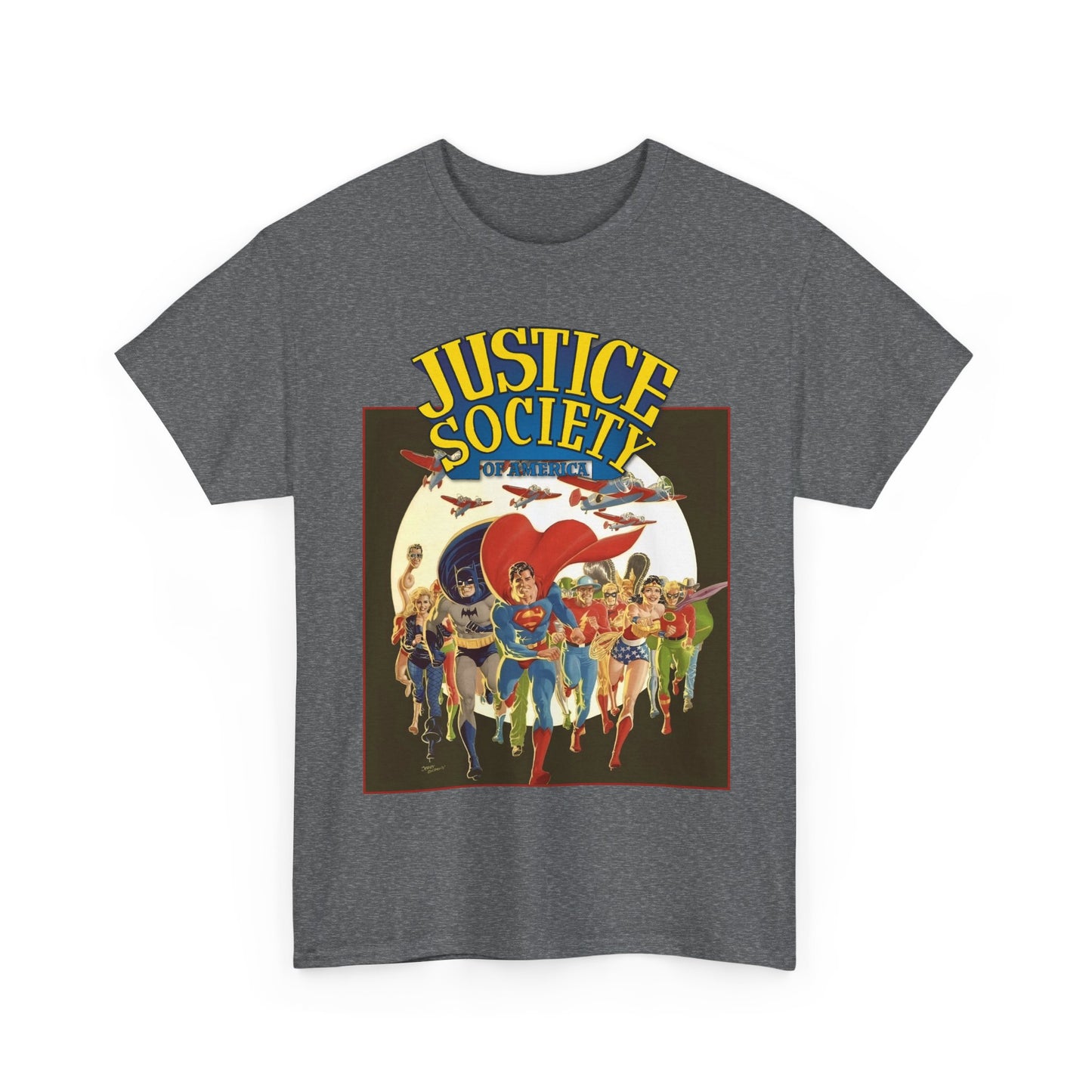 Justice Society of America T-Shirt - Superman, Wonder Woman, Black Canary, Green Lantern, Batman, Plastic Man, Flash - DC Comics