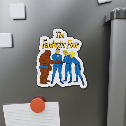 Fantastic Four Die-Cut Magnet - Hanna-Barbera Cartoon - Reed Richards, Invisible Girl, Human Torch, The Thing - Marvel Comics - 3", 4", 5", 6"