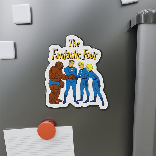 Fantastic Four Die-Cut Magnet - Hanna-Barbera Cartoon - Reed Richards, Invisible Girl, Human Torch, The Thing - Marvel Comics - 3", 4", 5", 6"