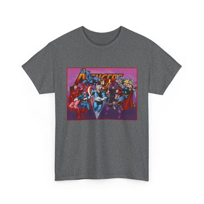 Avengers T-Shirt - John Byrne Art - Captain America, Quicksilver, Scarlet Witch, Beast, Iron Man, Thor, Hawkeye - Marvel Comics