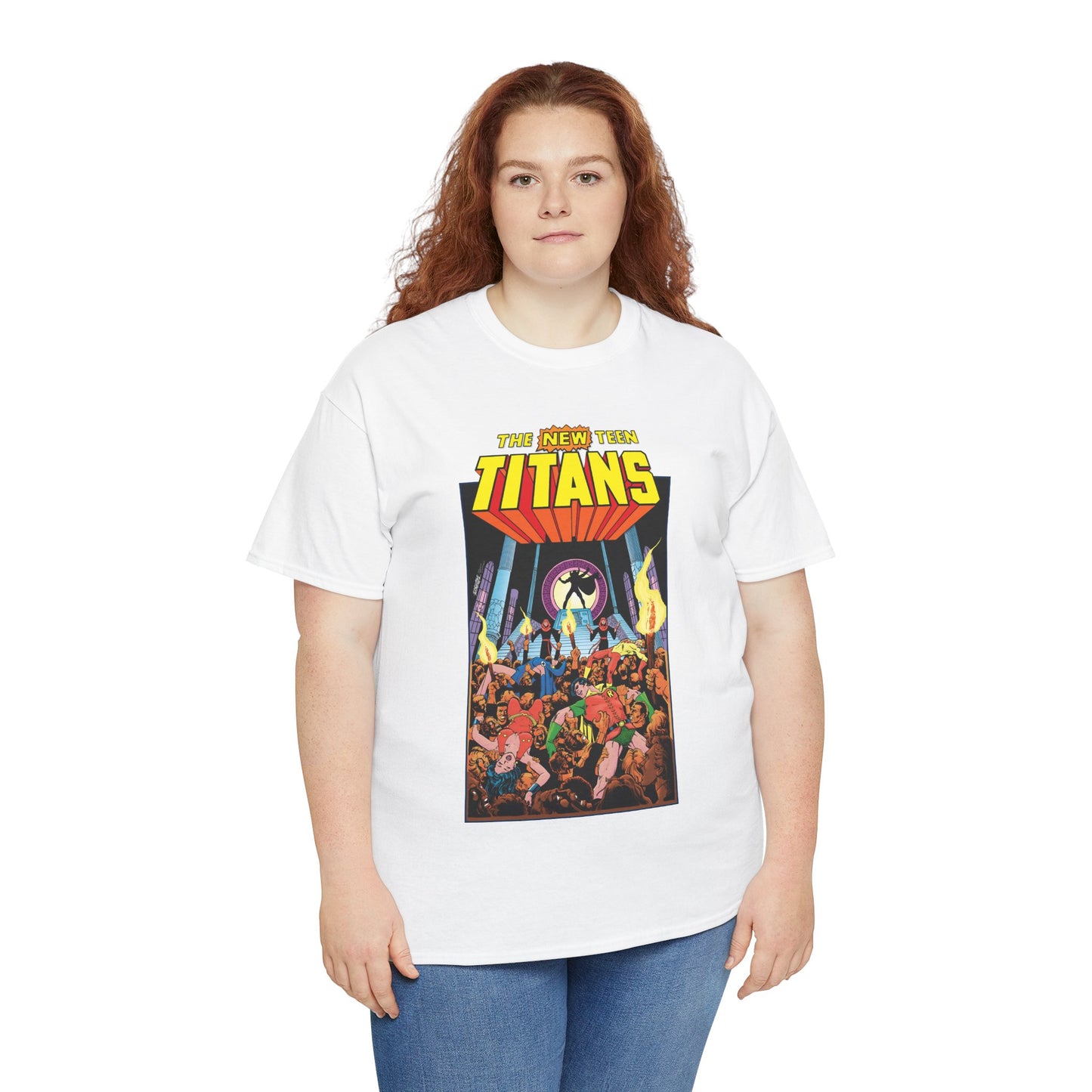 New Teen Titans T-Shirt - George Perez Art - #22 Cover - Wonder Girl, Robin, Raven, Kid Flash - Brother Blood Story - DC Comics