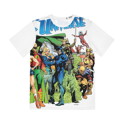 New History of the DC Universe All Over Print Tee (Polyester) - Ryan Sook Art - Black Canary, Wildcat, Green Lantern - DC Comics