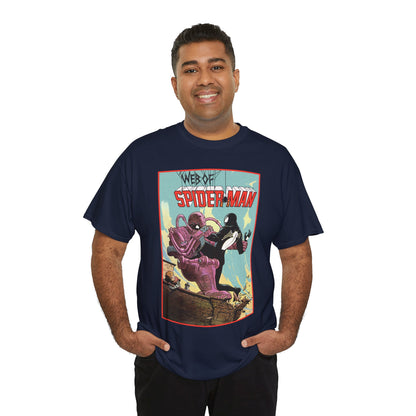 Web of Spider-Man T-Shirt - Charles Vess Art - Peter Parker, Black Symbiote Suit - Webslinger