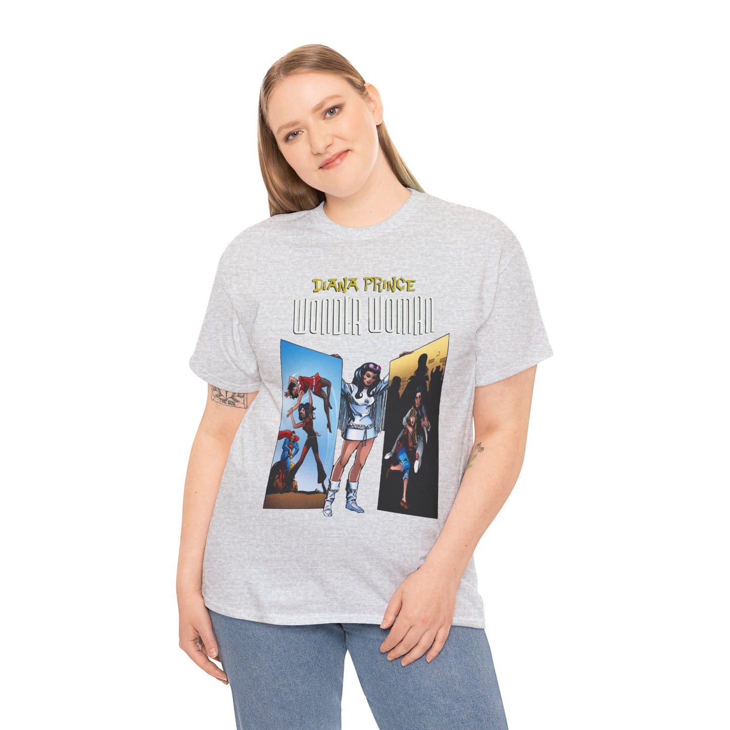 Diana Prince Wonder Woman  T-Shirt - 1970s White Suit Years - Bronze Age DC Comics
