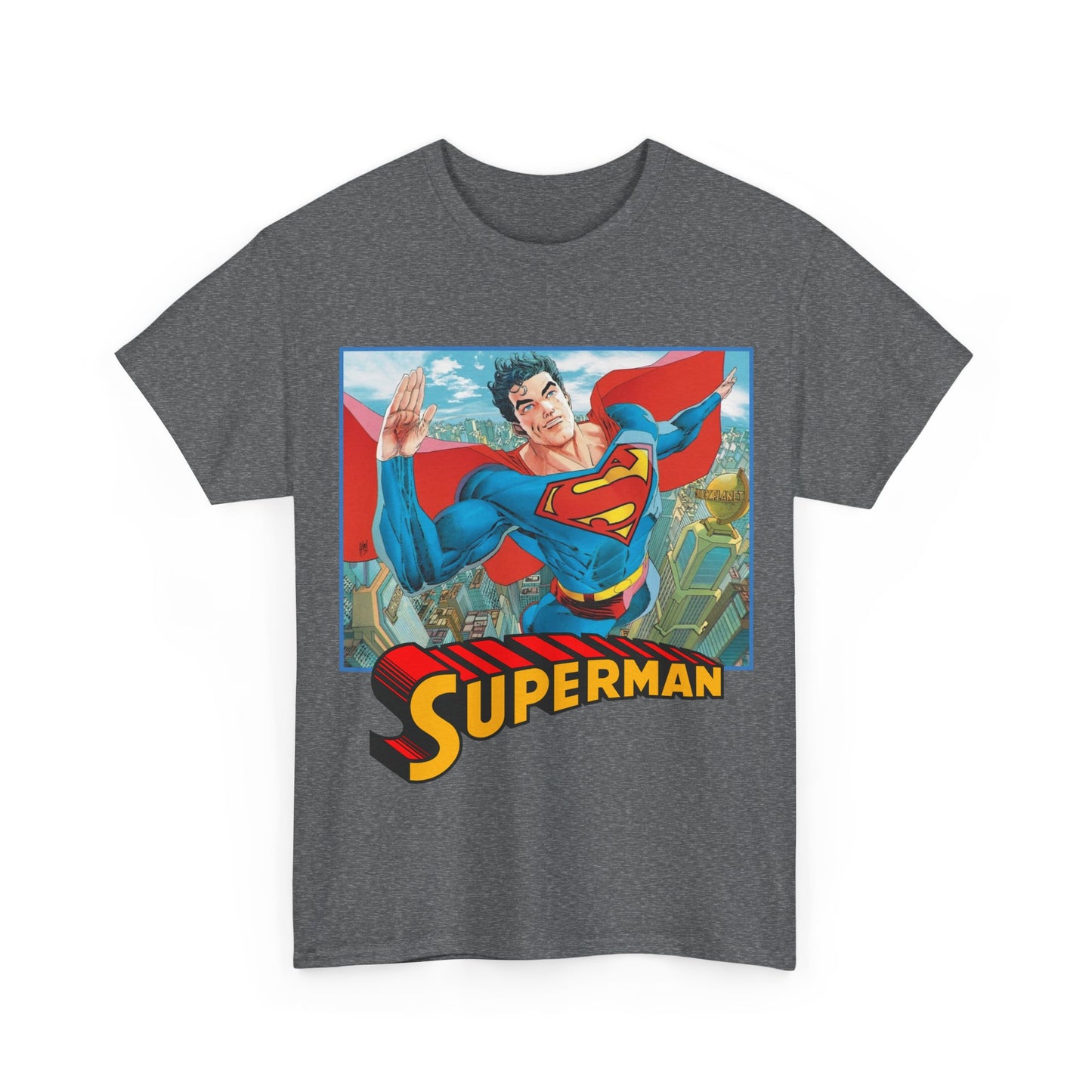 Superman T-Shirt - Guillem March Art - Variant Connecting Cover Art - Flying Over Metropolis - DC Comics All-In
