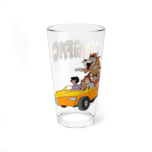 Fangface Pint Glass, 16oz - Ruby-Spears Saturday Morning Cartoon - Puggsy, Biff