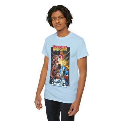 Wolverine Vs Captain America T-Shirt - Mike Zeck Classic Art - Marvel Comics