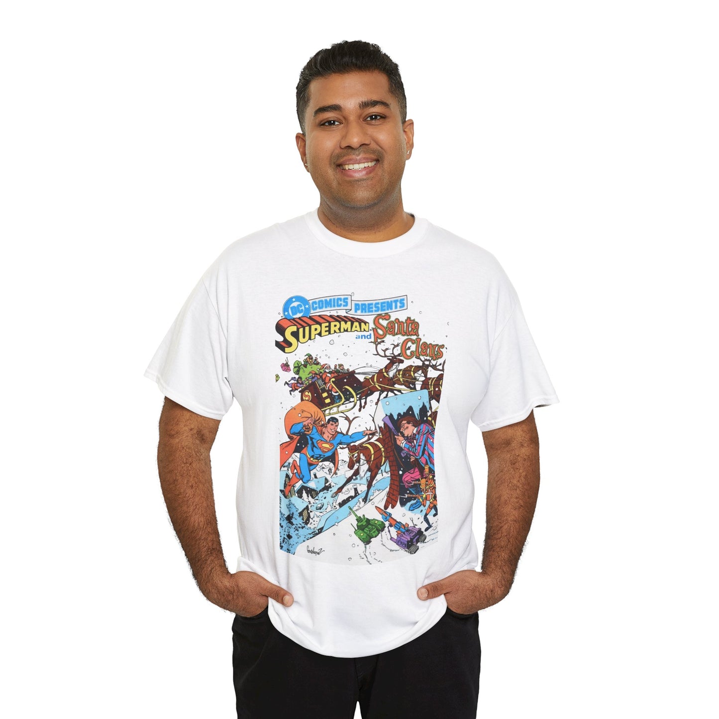 Superman & Santa Claus T-Shirt - José Luis García-López Art - DC Comics Presents #67 - Vs. Toyman