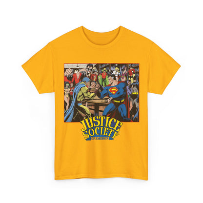 Justice Society of America T-Shirt - Superman, Wonder Woman, Atom, Starman, Huntress, Power Girl, Green Lantern, Batman, Plastic Man, Flash - JSA - DC Comics