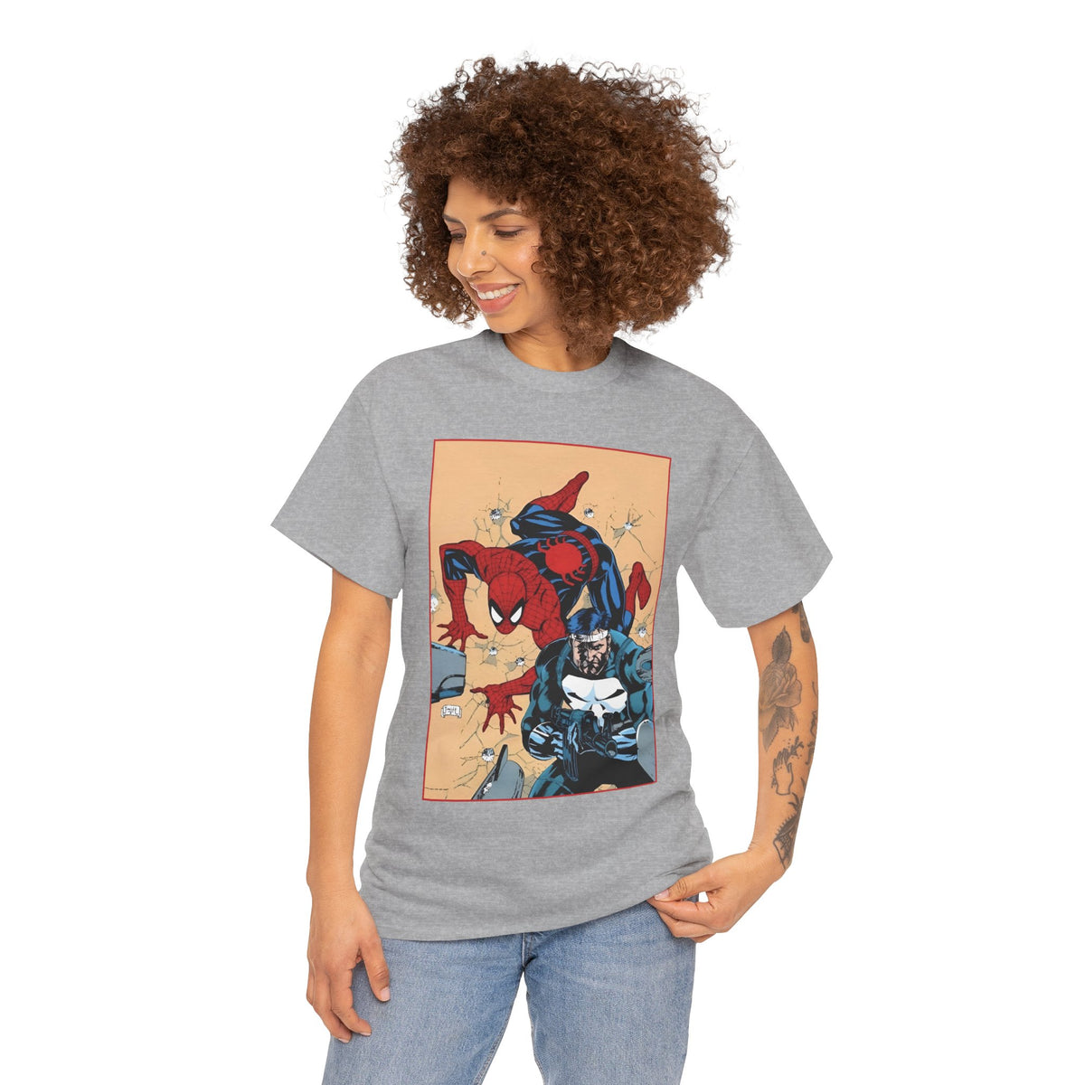 Spider-Man & Punisher T-Shirt - Jim Lee Art - Marvel Comics