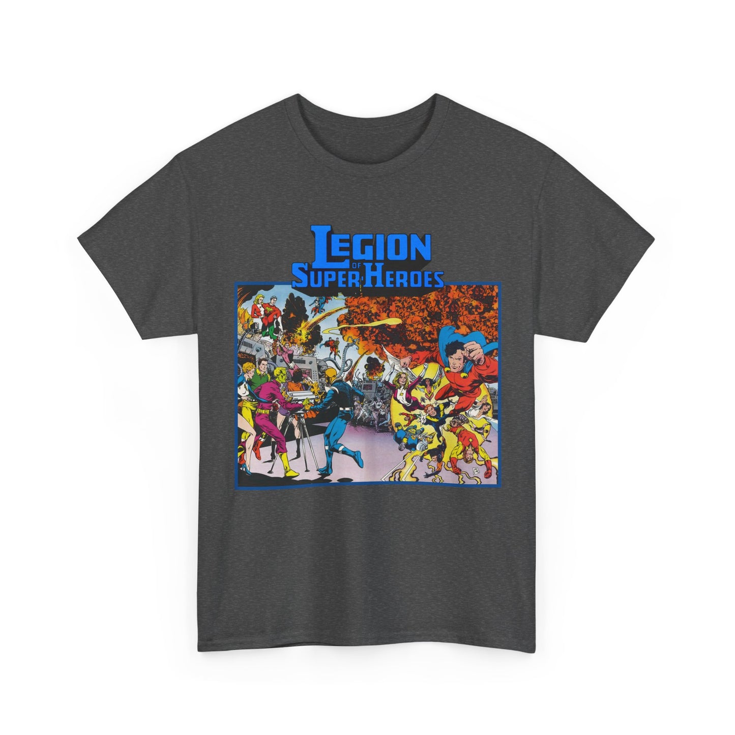Legion of Super-Heroes T-Shirt - Steve Lightle Art - Mon-El, Saturn Girl, Brainiac 5, Sun Boy, Lightning Lad, Dawnstar, Timber Wolf - LOSH - DC Comics