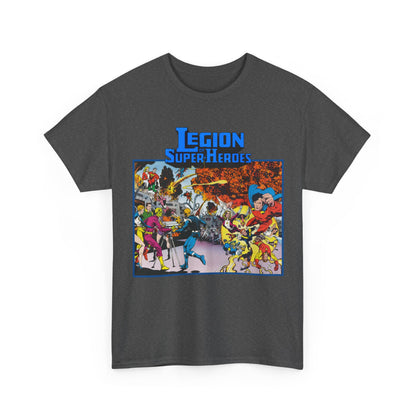 Legion of Super-Heroes T-Shirt - Steve Lightle Art - Mon-El, Saturn Girl, Brainiac 5, Sun Boy, Lightning Lad, Dawnstar, Timber Wolf - LOSH - DC Comics