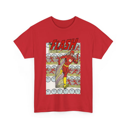 Flash T-Shirt - George Perez Art - JLA Postcard Set - 1980s Art - Justice League of America Satellite Era - Barry Allen, the Fastest Man Alive - DC Comics