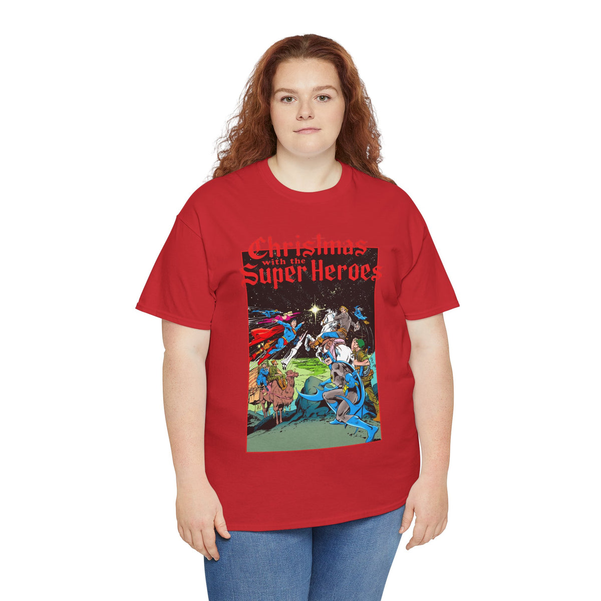 Christmas With the DC Super-Heroes T-Shirt - José Luis García-López Art - Superman, Batman, Jonah Hex, Legion of Super-Heroes - DC Comics