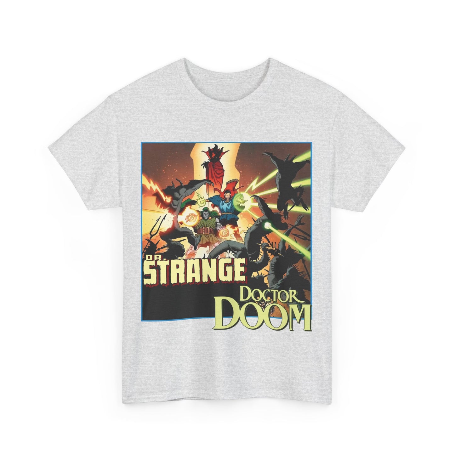 Dr Strange & Doctor Doom T-Shirt - Mike Mignola Art - Triumph & Torment - 1980s Graphic Novel Fighting Mephisto - Marvel Comics