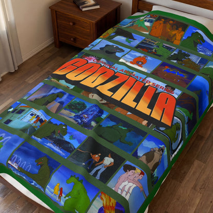 Godzilla the Animated Series Blanket - Hanna-Barbera 1970s Cartoon Art - With Godzooky - Soft & Comfy