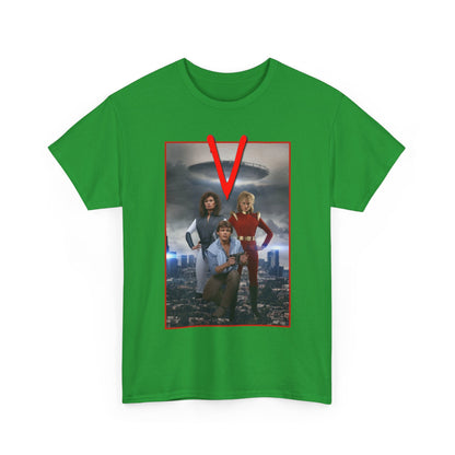 V T-Shirt - Visitors 1983 NBC Sci-Fi Aliens Series - Mike Donovan, Diana, Lydia