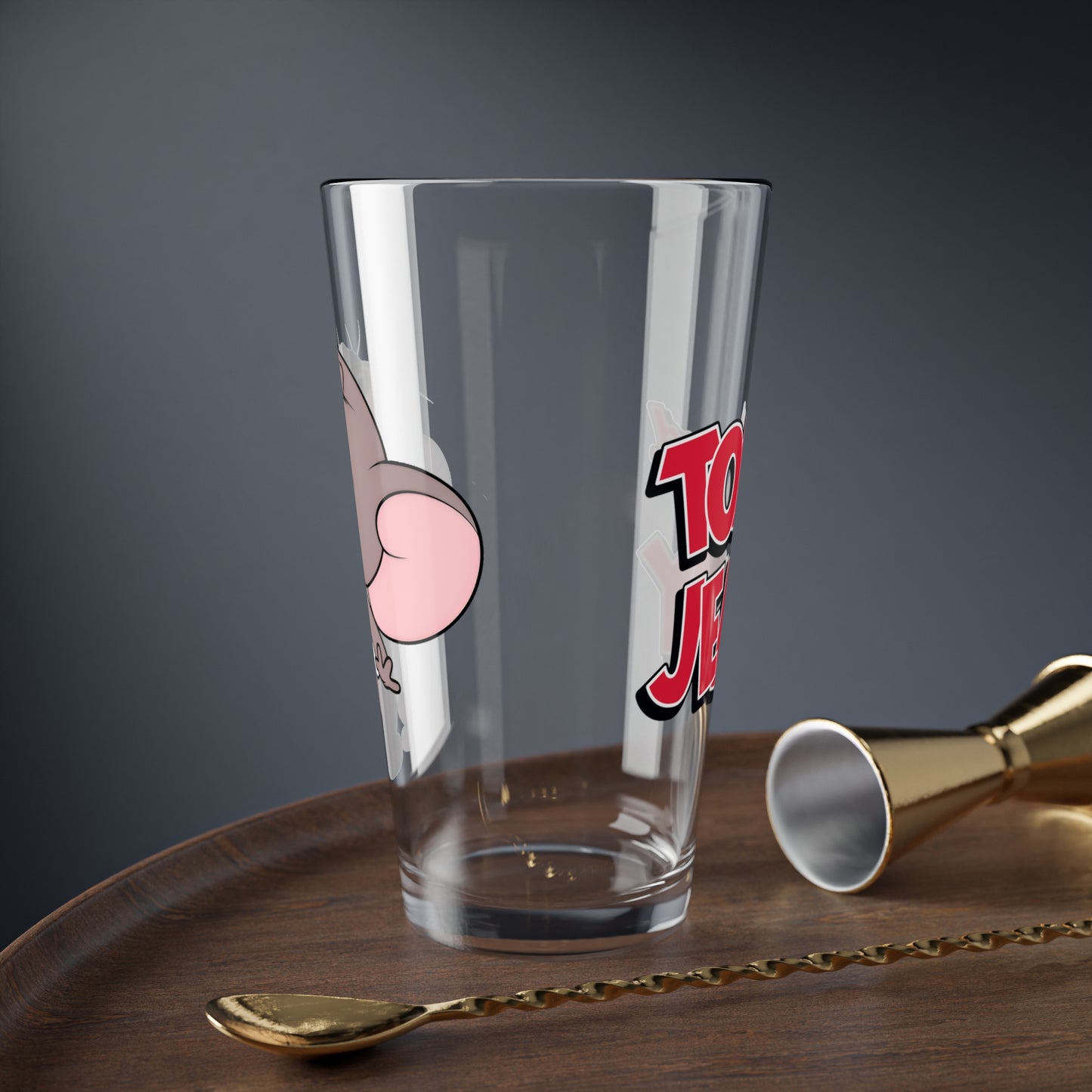 Nibbles Pint Glass, 16oz - Tom & Jerry Cartoon Mouse - "Tuffy" - Hanna-Barbera Saturday Morning Cartoon