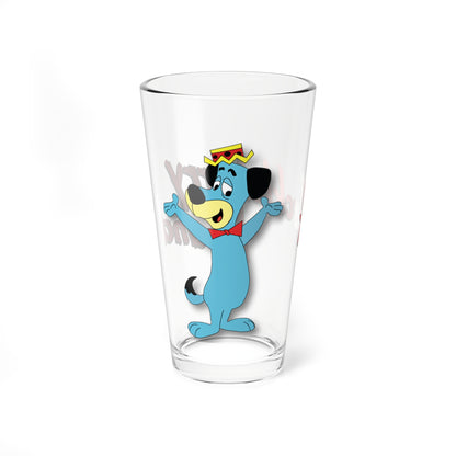 Huckleberry Hound Pint Glass, 16oz - Blue Dog Folk Ballad Singer - Hanna-Barbera Saturday Morning Cartoon
