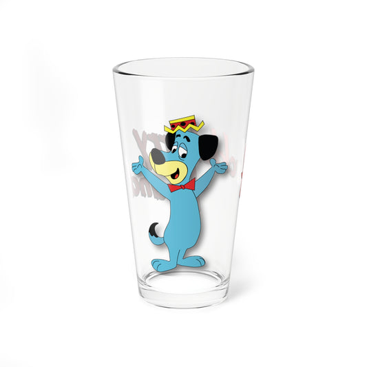Huckleberry Hound Pint Glass, 16oz - Blue Dog Folk Ballad Singer - Hanna-Barbera Saturday Morning Cartoon