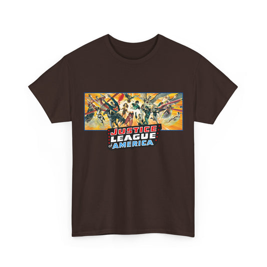 Justice League T-Shirt - Alex Ross Art - Superman, Batman, Wonder Woman, Black Canary, Hawkman, Green Lantern, Adam Strange, Plastic Man, Zatanna - DC Comics
