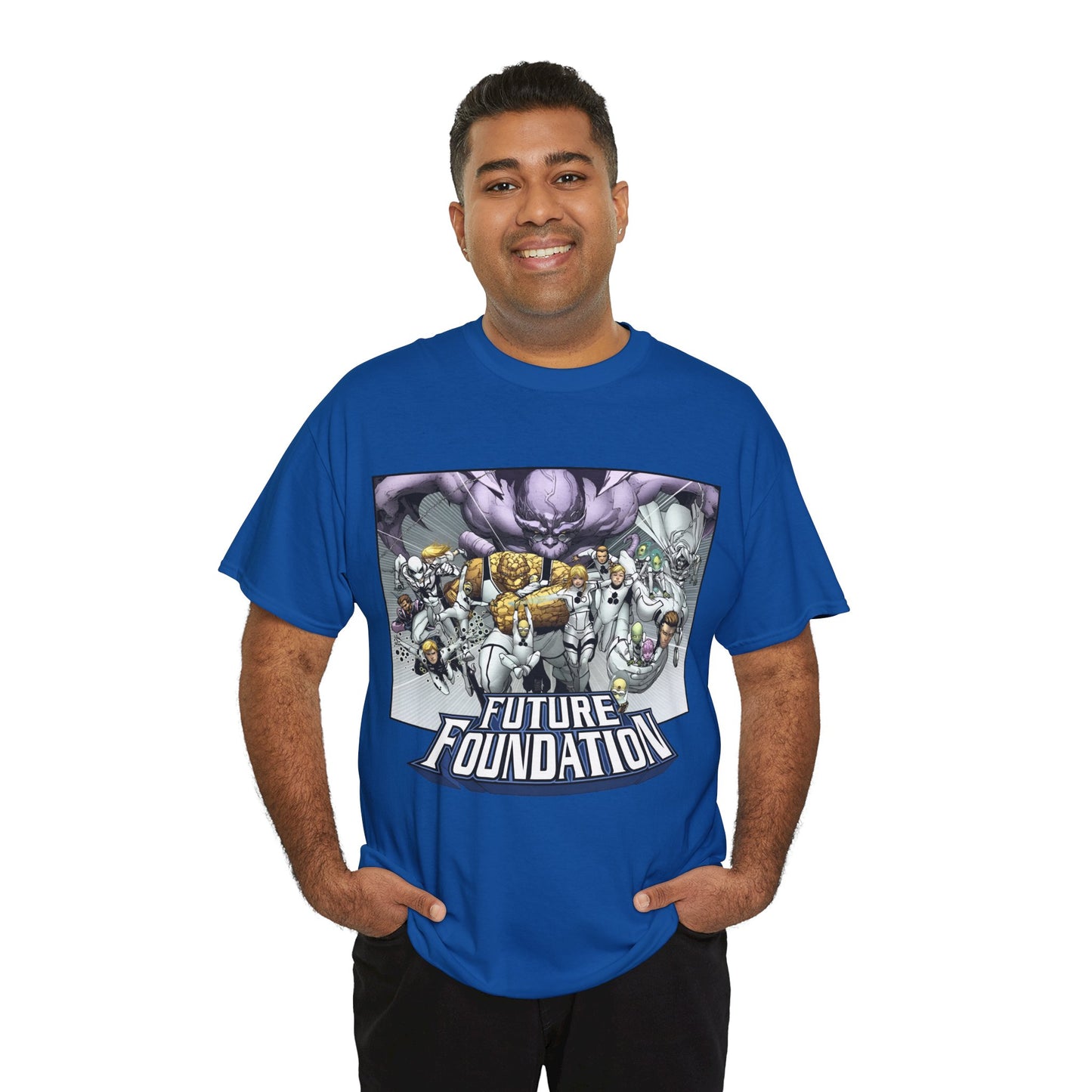 Future Foundation T-Shirt - Marko Djurdjevic Art - Spider-Man, Mr. Fantastic, Invisible Woman, The Thing, Dr. Doom, Bentley 23, Dragon Man, the Moloids - Marvel Comics