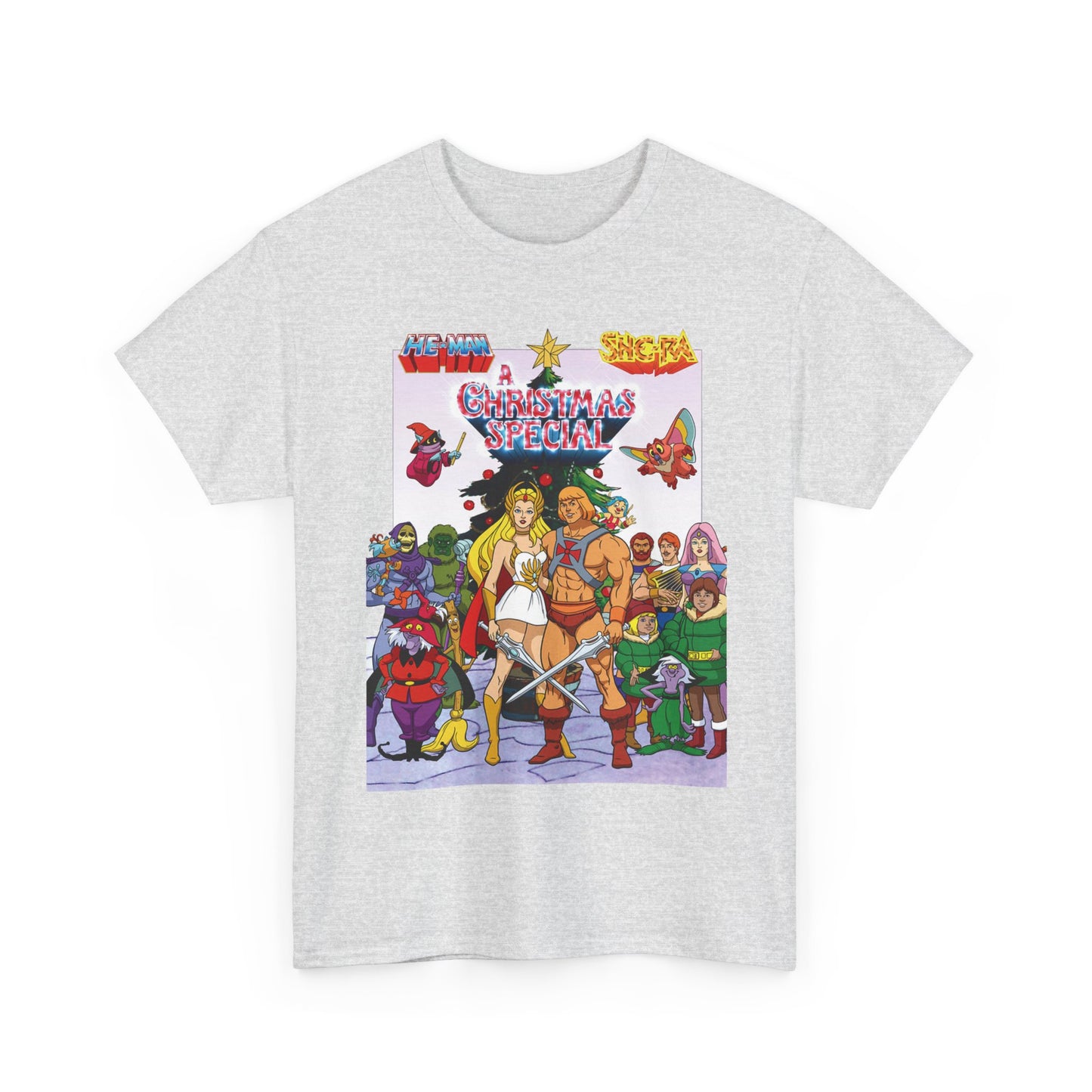 He-Man & She-Ra Christmas Special T-Shirt - MOTU & POP - Upcoming Masters of the Universe 2026 Movie - Filamation Art