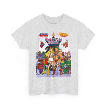 He-Man & She-Ra Christmas Special T-Shirt - MOTU & POP - Upcoming Masters of the Universe 2026 Movie - Filamation Art