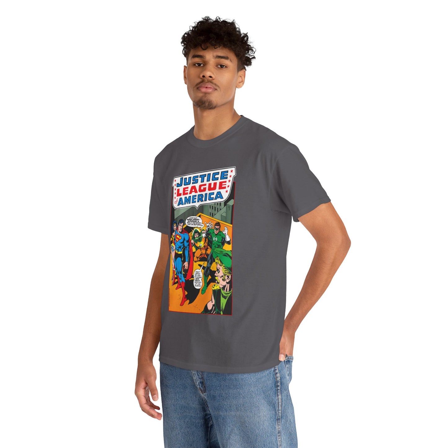 Justice League of America T-Shirt - Dick Dillin Art - Superman, Wonder Woman, Green Arrow, Green Lantern - DC Comics