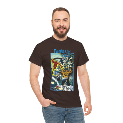 Fantastic Four T-Shirt - George Perez Art - Reed Richards, Invisible Woman, Human Torch, The Thing - Marvel Comics