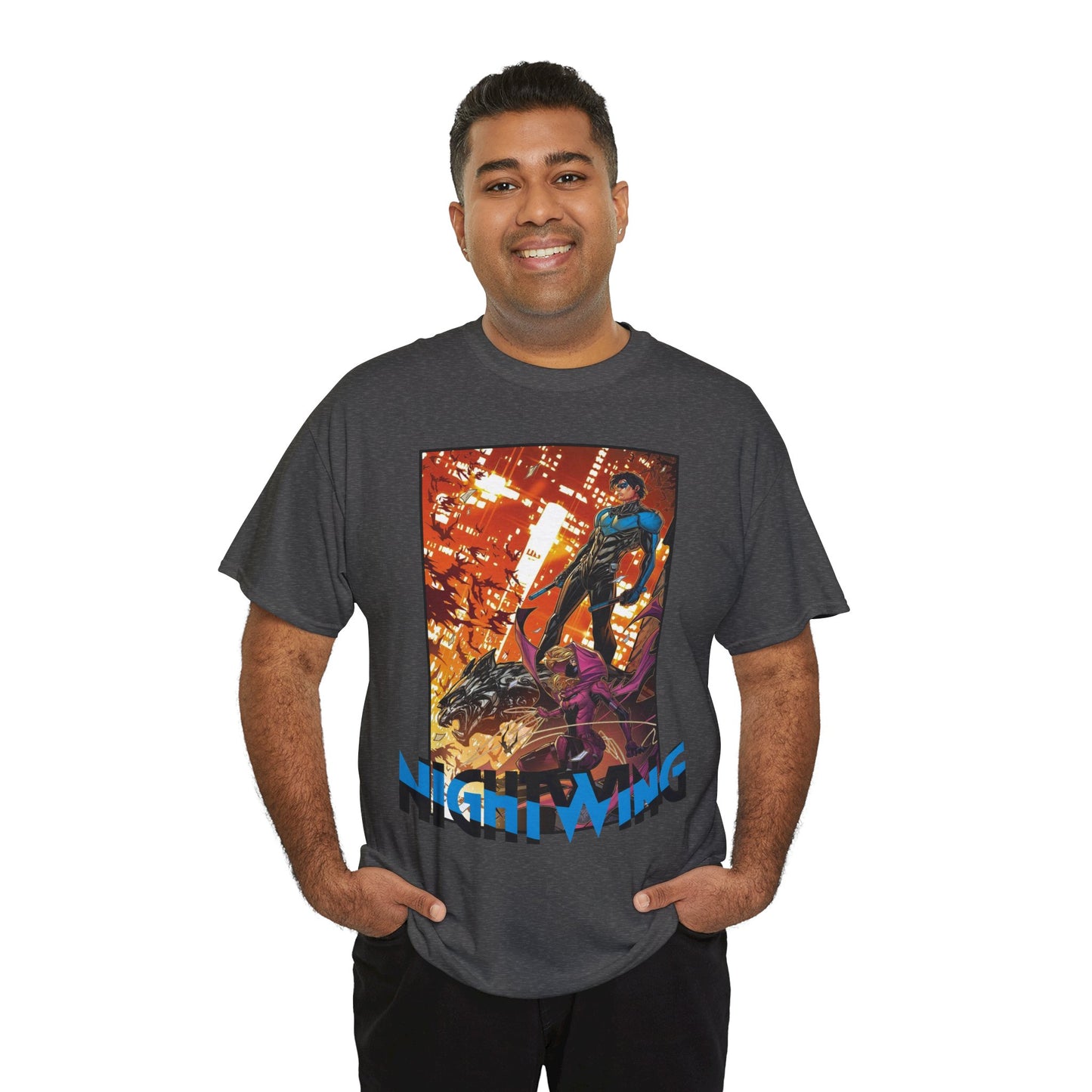 Nightwing & Spoiler T-Shirt - Jonboy Meyers Art - Gotham City & Bludhaven - DC Comics
