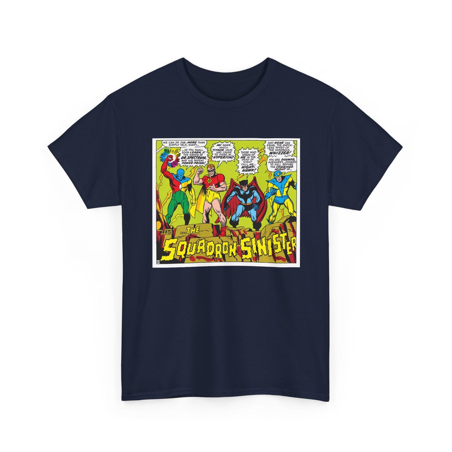 Squadron Sinister T-Shirt - Sal Buscema Art - Dr. Spectrum, Hyperion, Nighthawk, The Whizzer - Marvel Comics