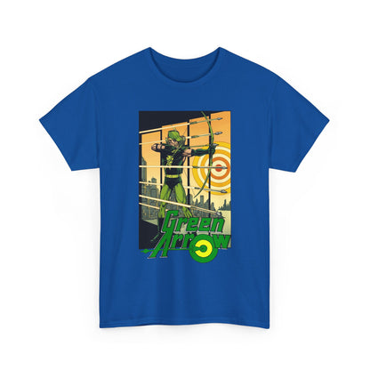 Green Arrow T-Shirt - George Perez Art - 1980s Justice League Postcard Art - JLA - DC Comics