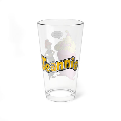 Jeannie & Babu Pint Glass, 16oz - Hanna-Barbera Animated 1970s Saturday Morning Cartoon - Yapple Dapple