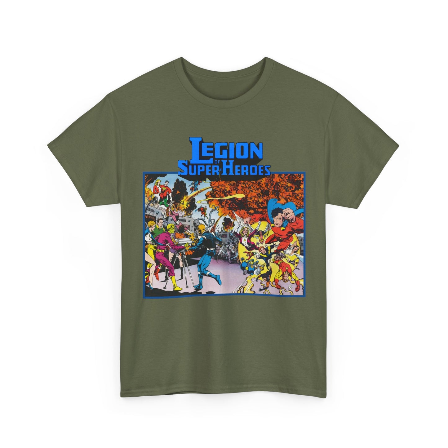Legion of Super-Heroes T-Shirt - Steve Lightle Art - Mon-El, Saturn Girl, Brainiac 5, Sun Boy, Lightning Lad, Dawnstar, Timber Wolf - LOSH - DC Comics