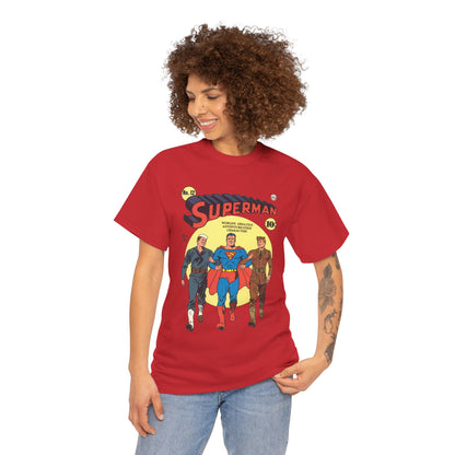 Superman T-Shirt - #12 Cover Art - Golden Age Classic - WWII Support - Iconic Image - DC Comics