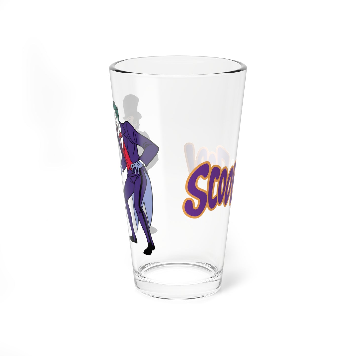 Joker & Penguin Pint Glass, 16oz - New Scooby Doo Movies (1972) - Retro Hanna-Barbera Cartoon - Mystery Inc