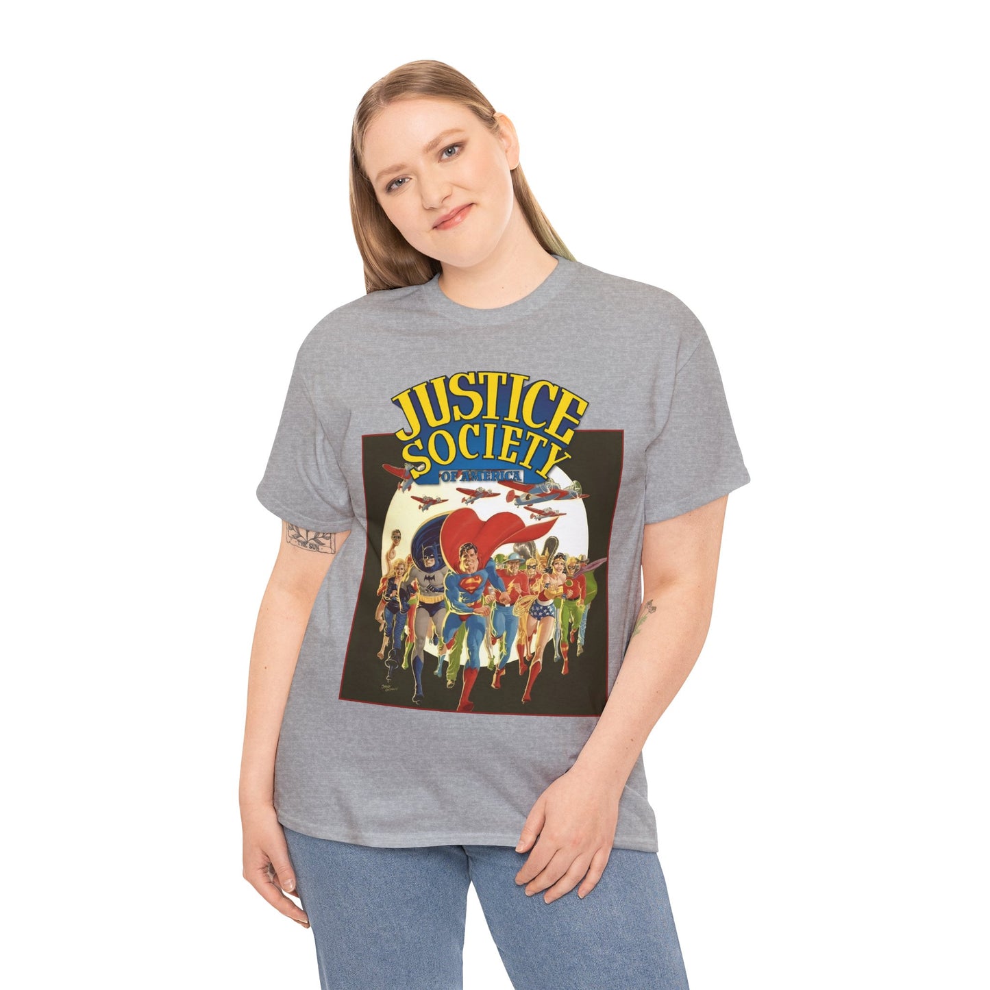Justice Society of America T-Shirt - Superman, Wonder Woman, Black Canary, Green Lantern, Batman, Plastic Man, Flash - DC Comics