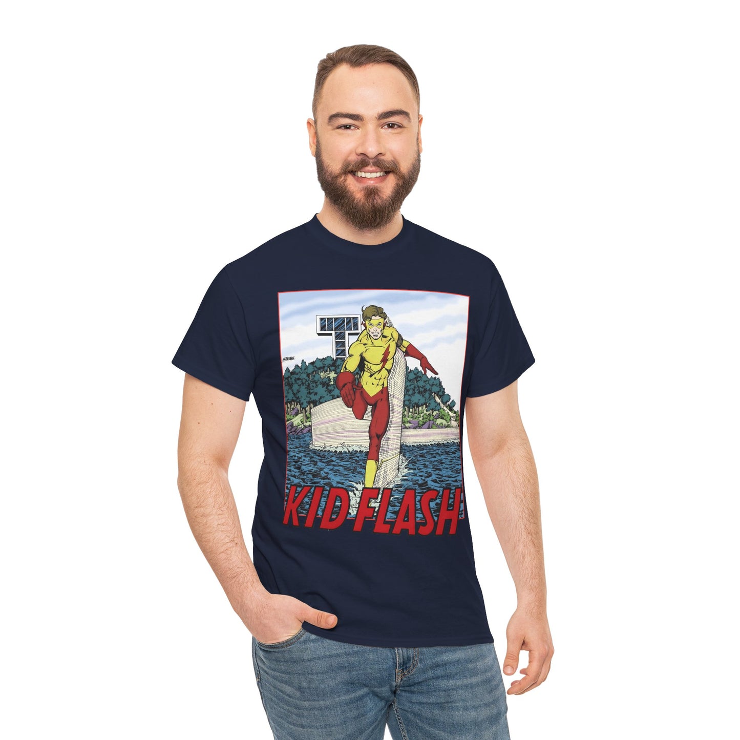 Kid Flash T-Shirt - George Perez Art - Wally West - New Teen Titans Member - Titans Tower - Future Flash - DC Comics