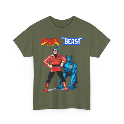 Wonder Man & Beast T-Shirt - George Perez Art - Popular Avengers, X-Men Members - Simon Williams & Hank McCoy - Marvel Comics