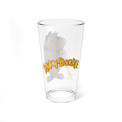 Yakky Doodle & Chopper Pint Glass, 16oz - Popular Hanna-Barbera 1960s Cartoon Characters